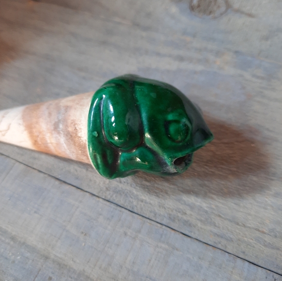 Vintage Frog Clay Pottery Watering Plant Feeder Spike - Picture 7 of 16